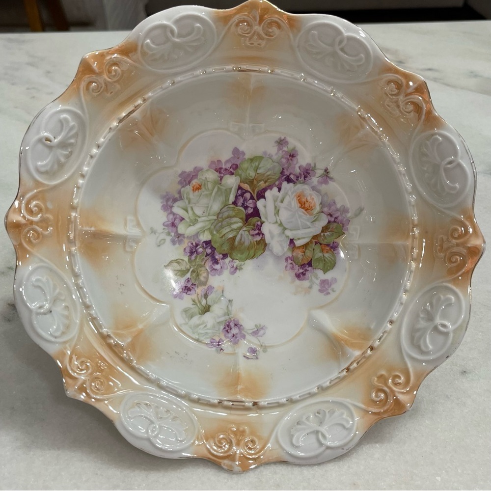 Antique/Vintage IPF German Painted Porcelain Bolw